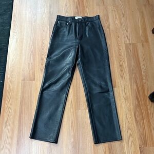 Agolde Black Leather Pants
